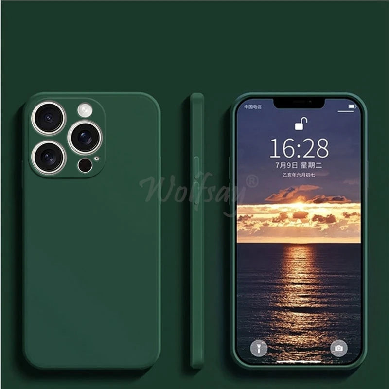 For 16 Pro Max Case Liquid Silicone Original Plain Rubber TPU Protector Case for 16 Pro Max Cover TPU Shockproof