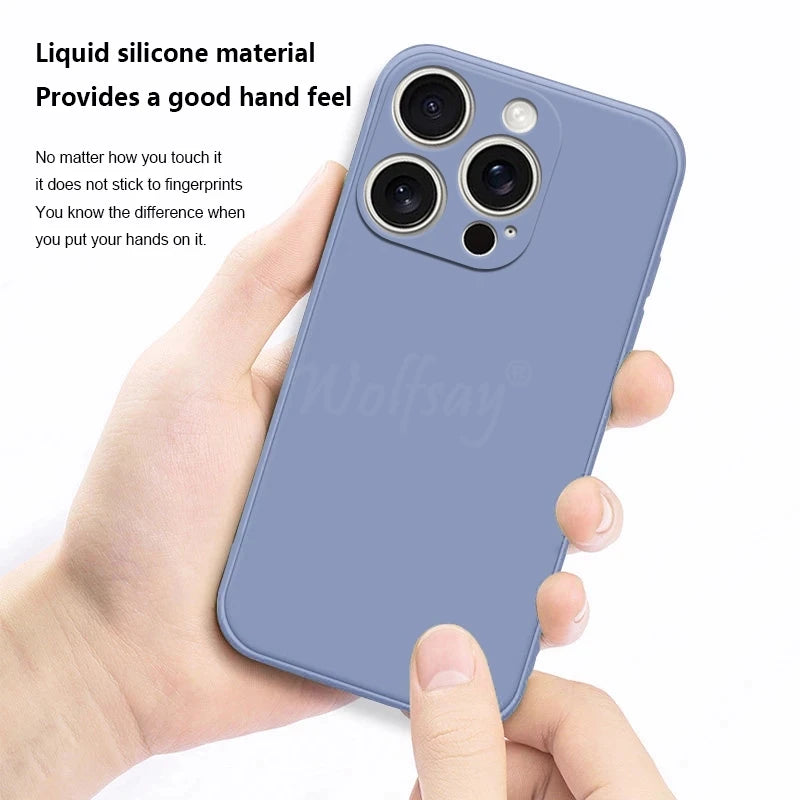 For 16 Pro Max Case Liquid Silicone Original Plain Rubber TPU Protector Case for 16 Pro Max Cover TPU Shockproof