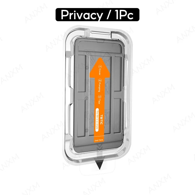1-2Pcs Privacy Tempered Glass for 14 15 plus 13 12 11 Pro Max Screen Protector anti Spy Dust Free Installation with Easy