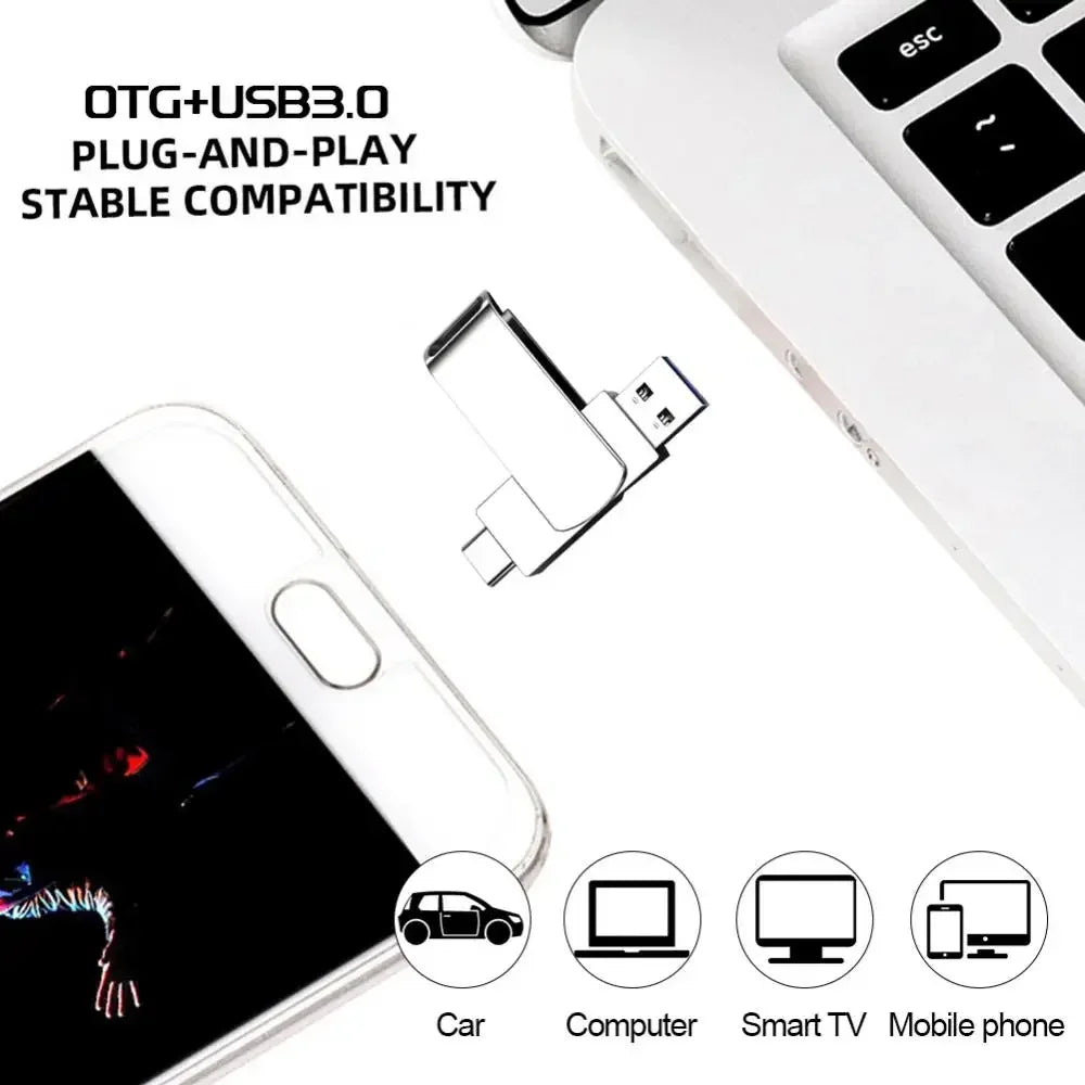 16TB USB 3.0 Pen Drive 8TB 4TB High Speed Transfer Metal SSD Pendrive Cle Portable U Disk Flash Drive Memoria USB Stick