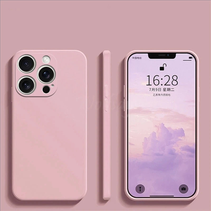For 16 Pro Max Case Liquid Silicone Original Plain Rubber TPU Protector Case for 16 Pro Max Cover TPU Shockproof