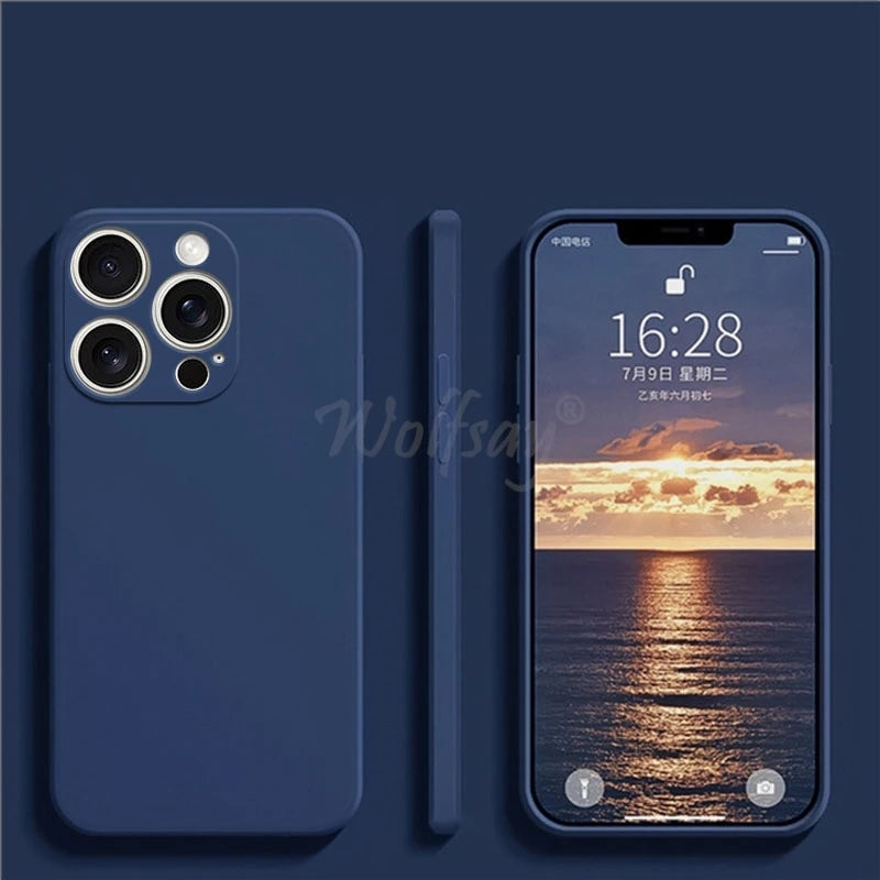 For 16 Pro Max Case Liquid Silicone Original Plain Rubber TPU Protector Case for 16 Pro Max Cover TPU Shockproof