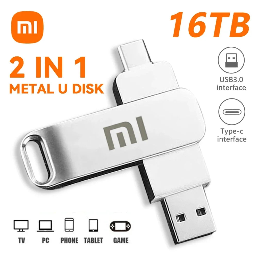 16TB USB 3.0 Pen Drive 8TB 4TB High Speed Transfer Metal SSD Pendrive Cle Portable U Disk Flash Drive Memoria USB Stick