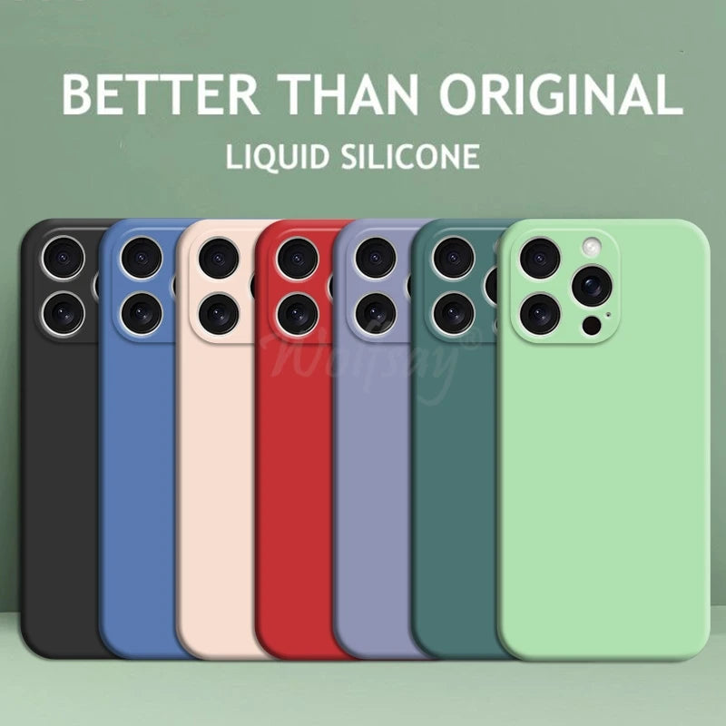 For 16 Pro Max Case Liquid Silicone Original Plain Rubber TPU Protector Case for 16 Pro Max Cover TPU Shockproof