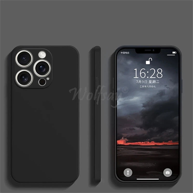 For 16 Pro Max Case Liquid Silicone Original Plain Rubber TPU Protector Case for 16 Pro Max Cover TPU Shockproof